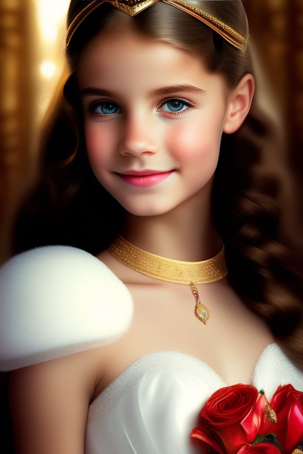 Маленькие принцессы с кудряшками, которые короткие и светлые, и украшены золотом.