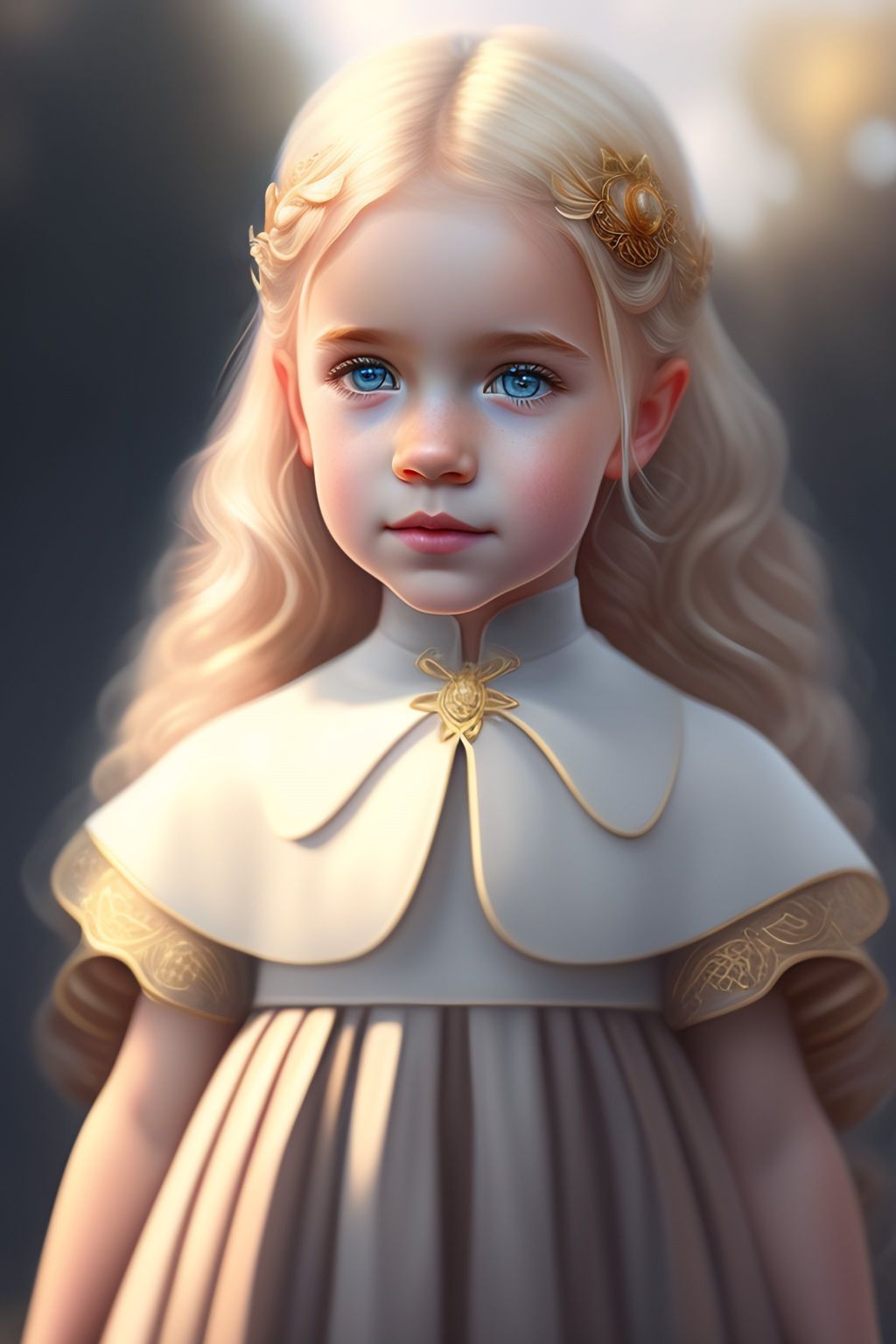 Девочки с короткими, светлыми локонами и золотыми украшениями, похожие на маленьких принцесс.