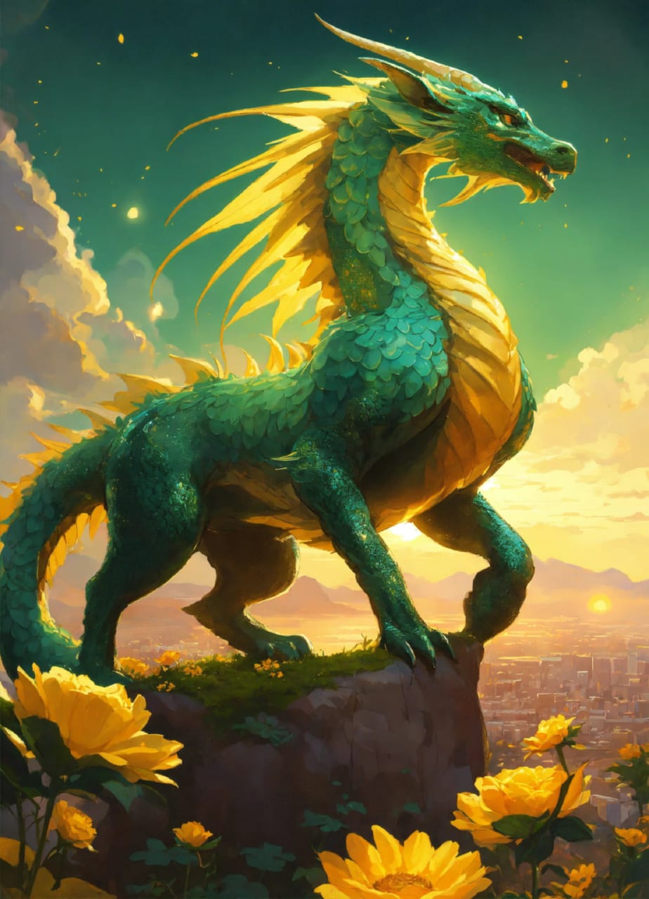 Восхитительный дракон олицетворяет древнюю мудрость и могущественность