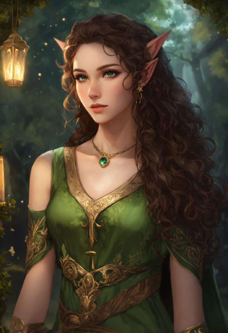 Мистические девушки эльфы в зеленом лесу сияют загадкой