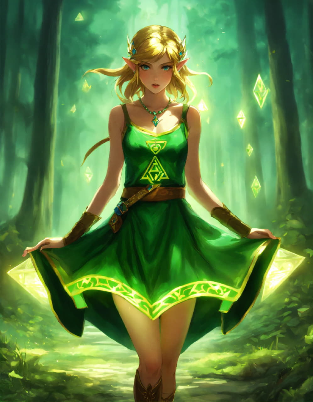 Зеленый сказочный волшебный лес преображается в их присутствии
