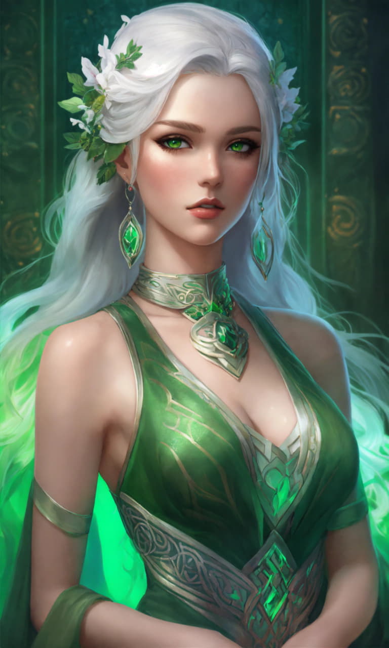 Мистические девушки эльфы в зеленом лесу олицетворяют жизненную силу